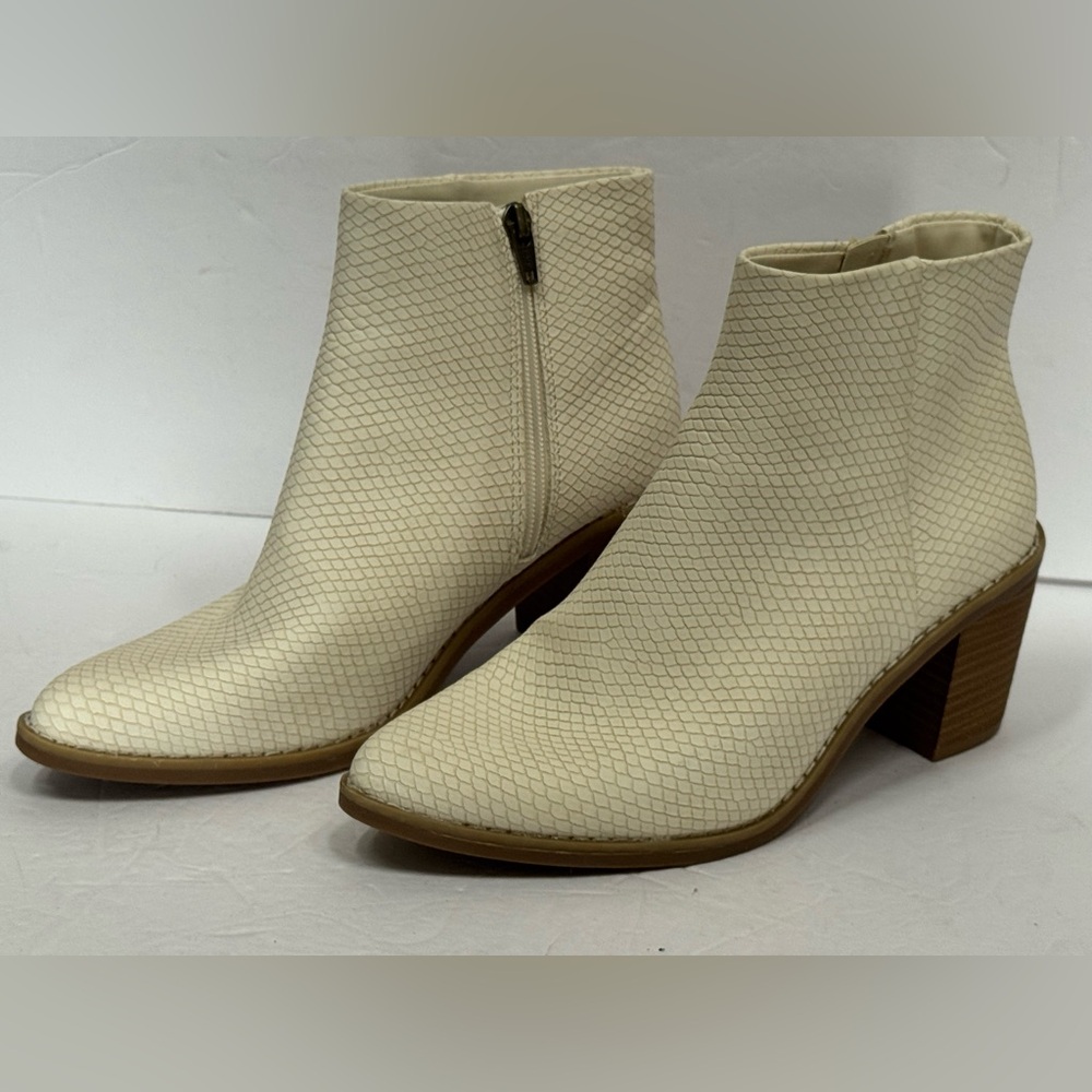 Target Cream Textured Ankle Booties